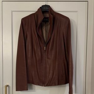 Cole Haan Rich Brown Leather Jacket